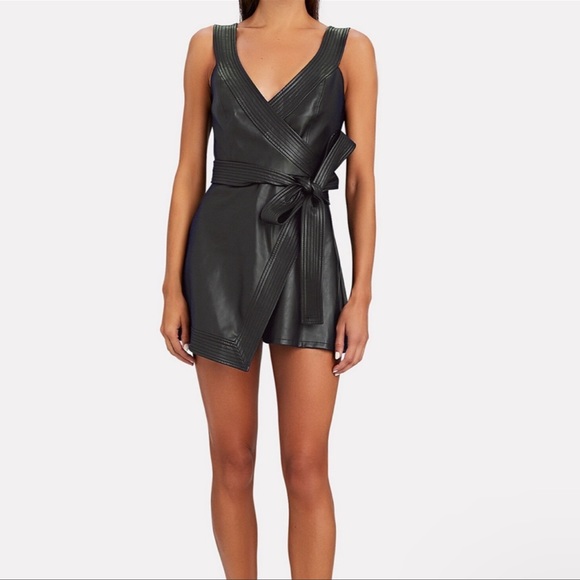 Alexis Pants - Alexis Black Leather Romper (Intermix)
